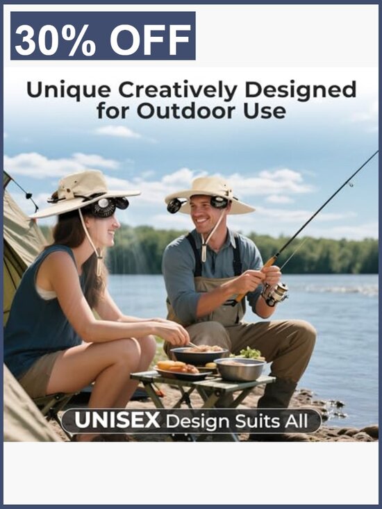 Bucket Hat with Built-in Fan, Cooling Hat for Fishing Hiking Camping, UPF 50+ main image 4